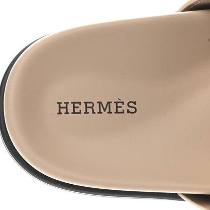 Hermes Suede Goatskin Chaine d'Ancre Womens Chypre Sandals 39 Beige Sable 7 of 10