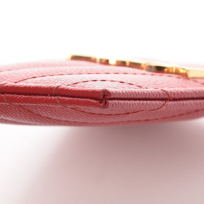 Saint Laurent Grain De Poudre Matelasse Chevron Monogram Credit Card Case New Red 9 of 12