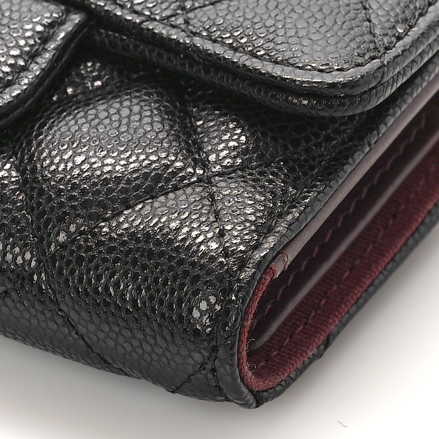 Caviar Quilted Classic 4 Key Holder Wallet Black