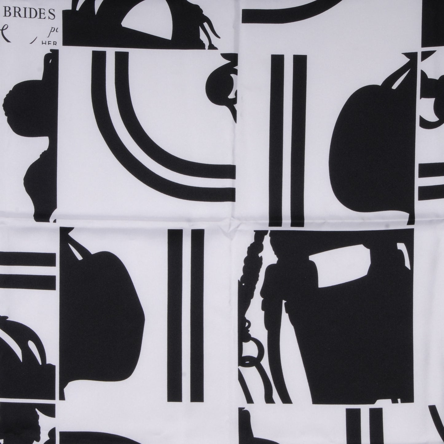 Silk En Desordre Scarf Black White 90