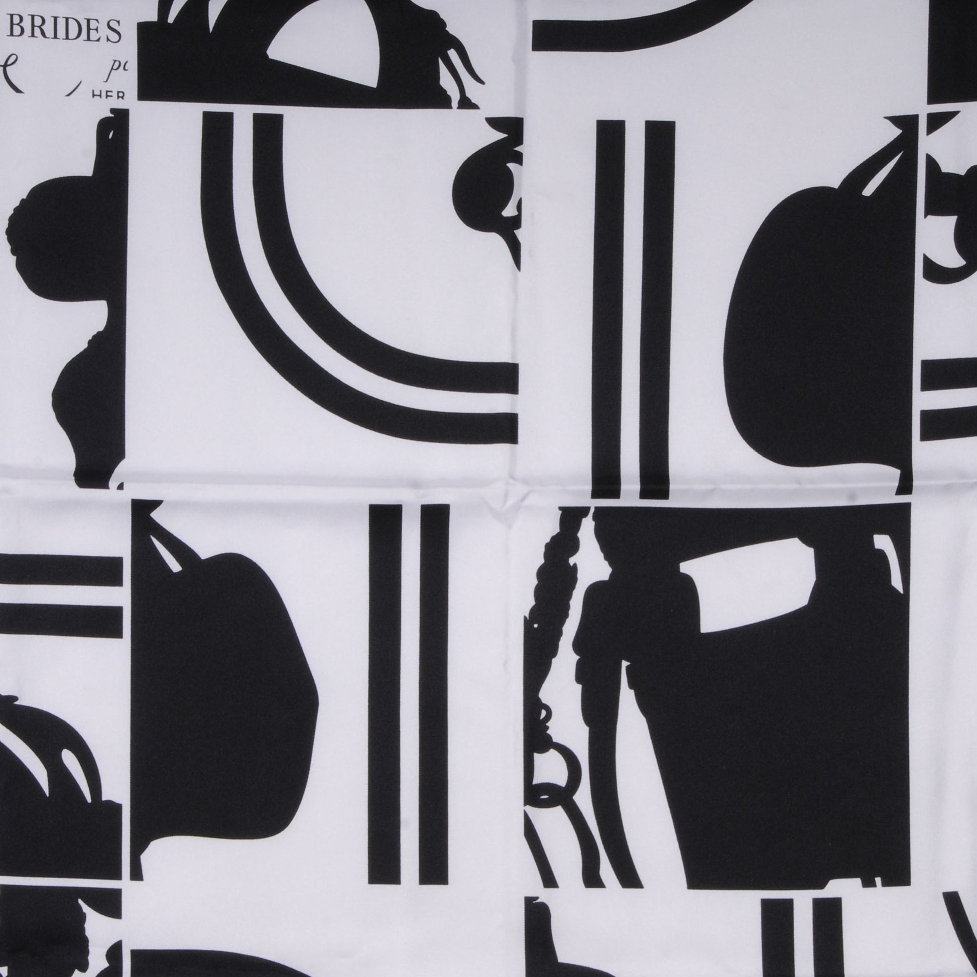 Hermes Silk En Desordre Scarf Black White 90 1 of 4