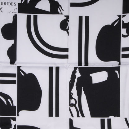 Hermes Silk En Desordre Scarf Black White 90 1 of 4
