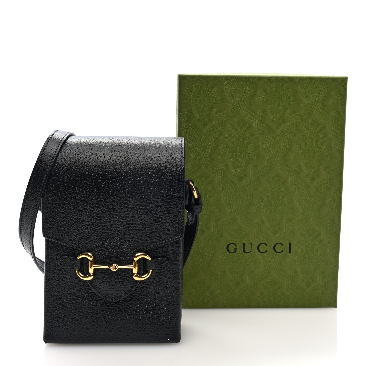 Gucci Dollar Calfskin Vertical Horsebit 1955 Crossbody Bag Black 10 of 10