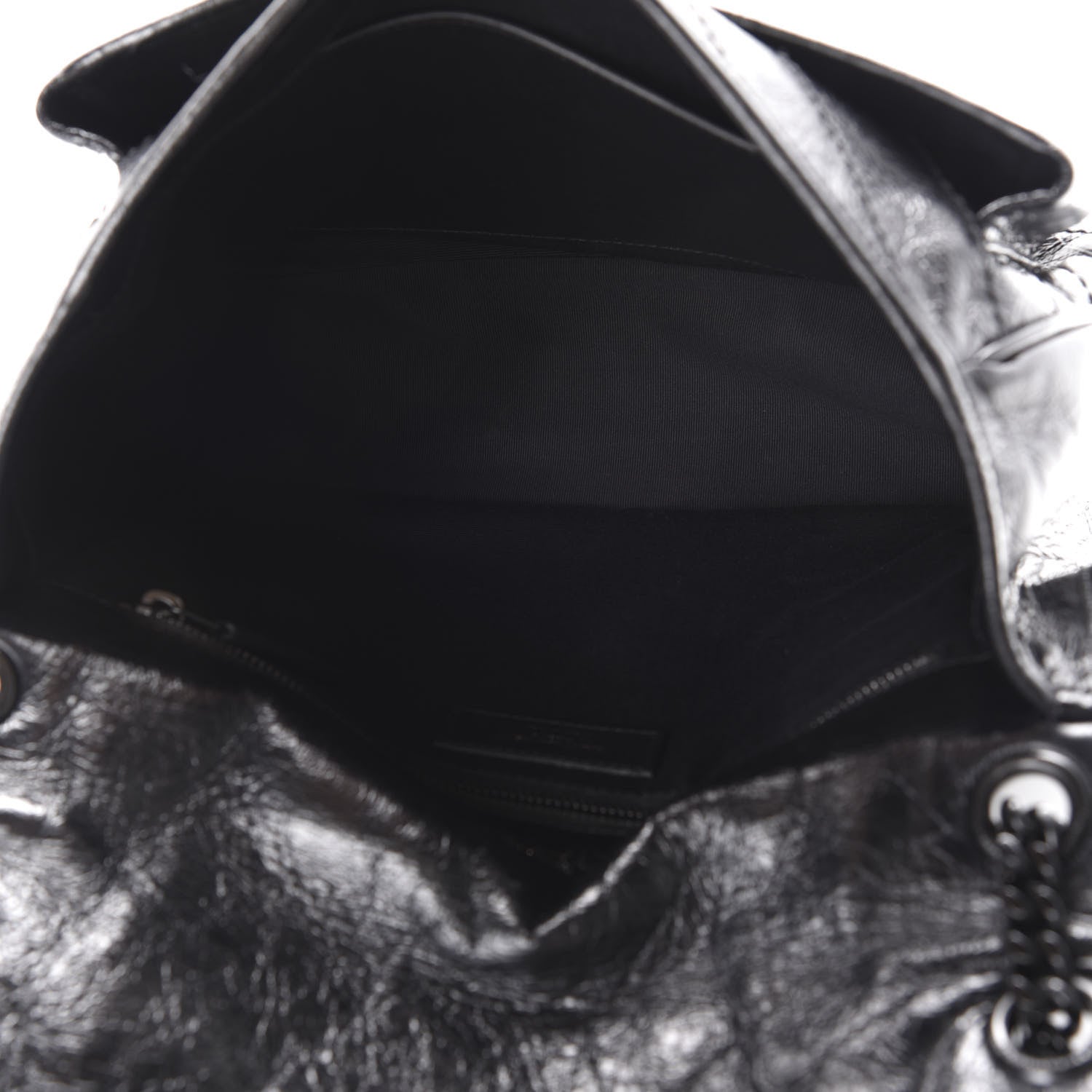 Saint Laurent Crinkled Calfskin Matelasse Monogram Medium Niki Chain Satchel Black 6 of 13