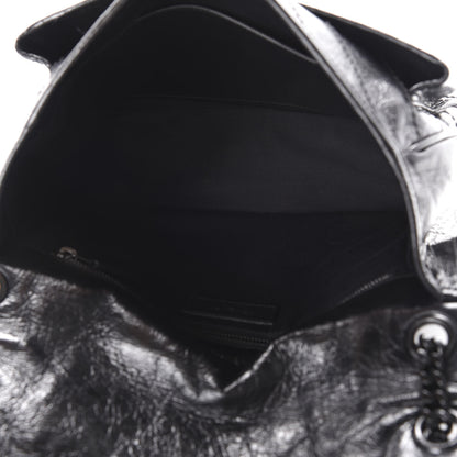 Saint Laurent Crinkled Calfskin Matelasse Monogram Medium Niki Chain Satchel Black 6 of 13