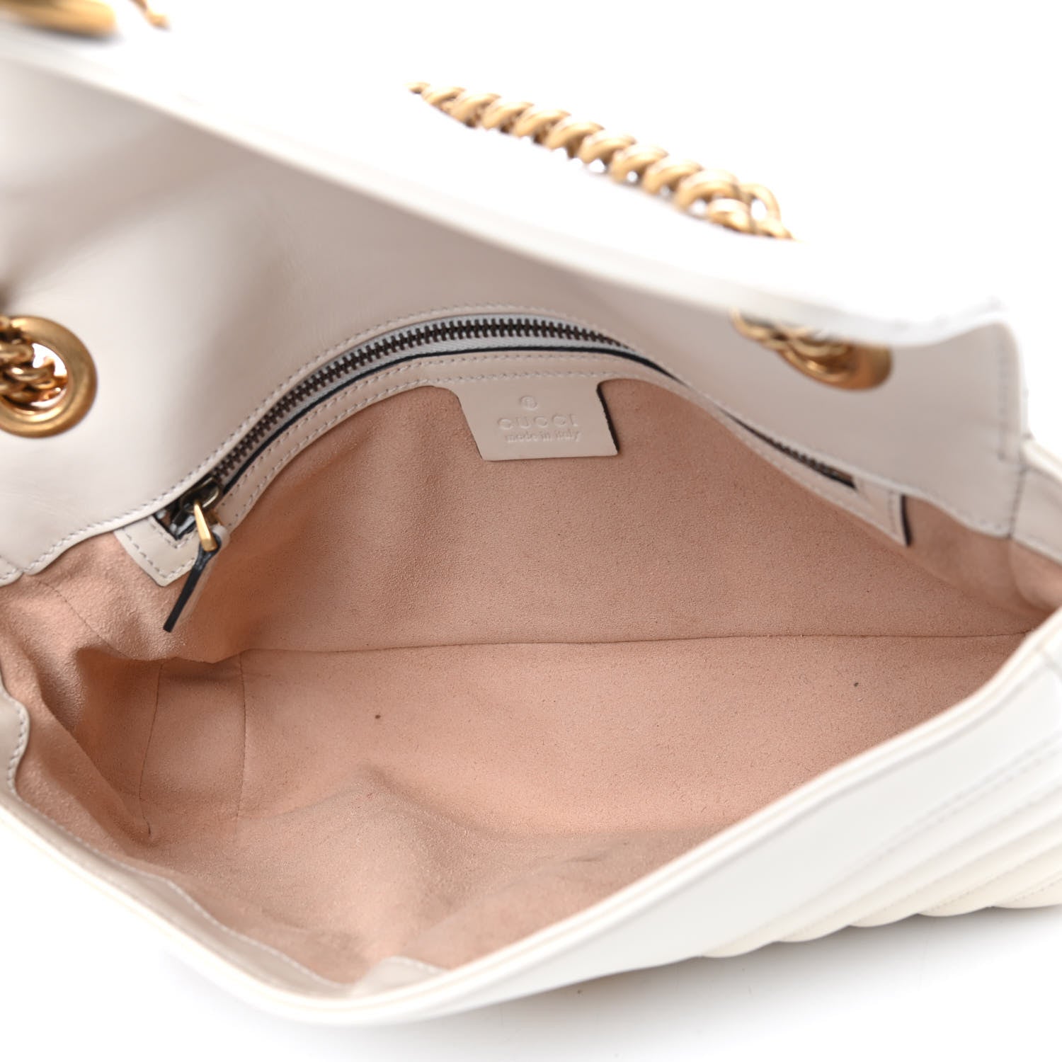 Gucci Calfskin Matelasse Small GG Marmont Shoulder Bag White 5 of 10