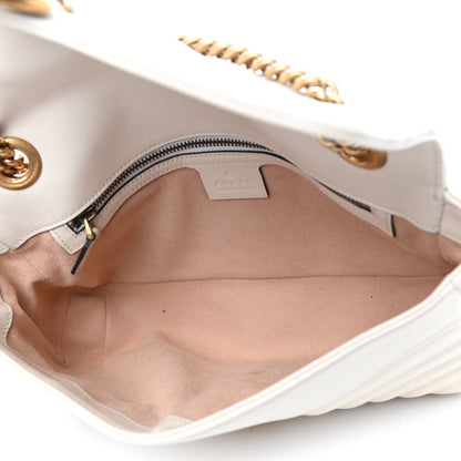 Gucci Calfskin Matelasse Small GG Marmont Shoulder Bag White 5 of 10