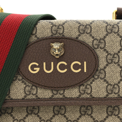 Gucci GG Supreme Monogram Web Small Neo Vintage Double Flap Messenger Bag Beige New Acero 19 of 25