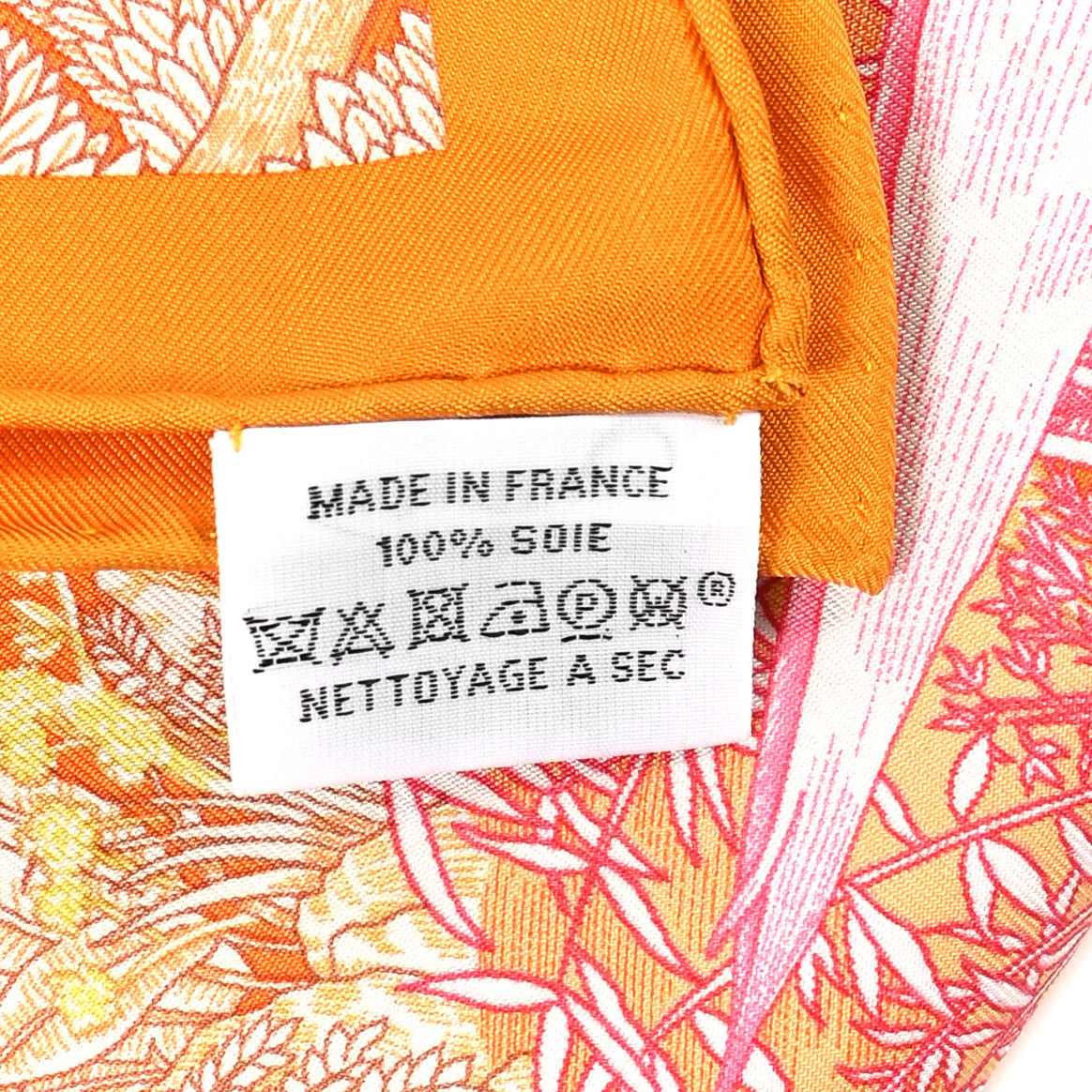 Silk Faubourg Tropical Scarf 90 Orange Mangue Rose