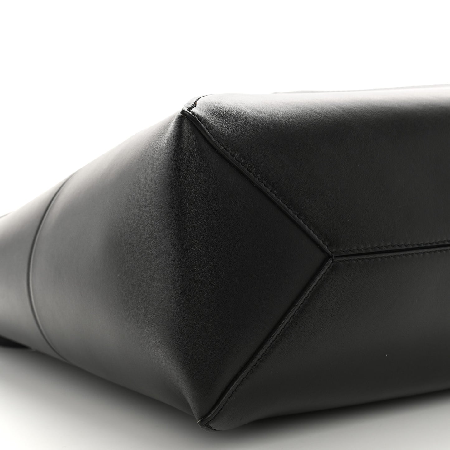 Shiny Calfskin Medium Puzzle Fold Tote Black