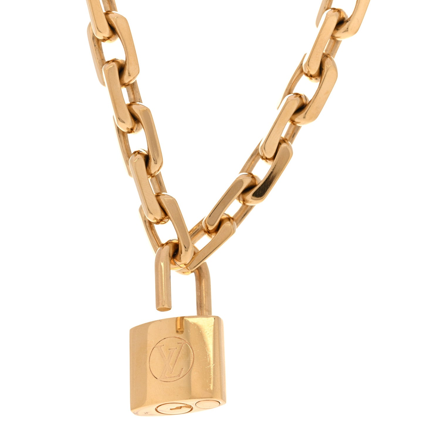 Louis Vuitton LV Edge Necklace Cadenas Gold 7 of 8