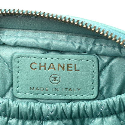 Chanel Caviar Quilted Small Curvy Pouch Cosmetic Case Light Blue 6 of 8