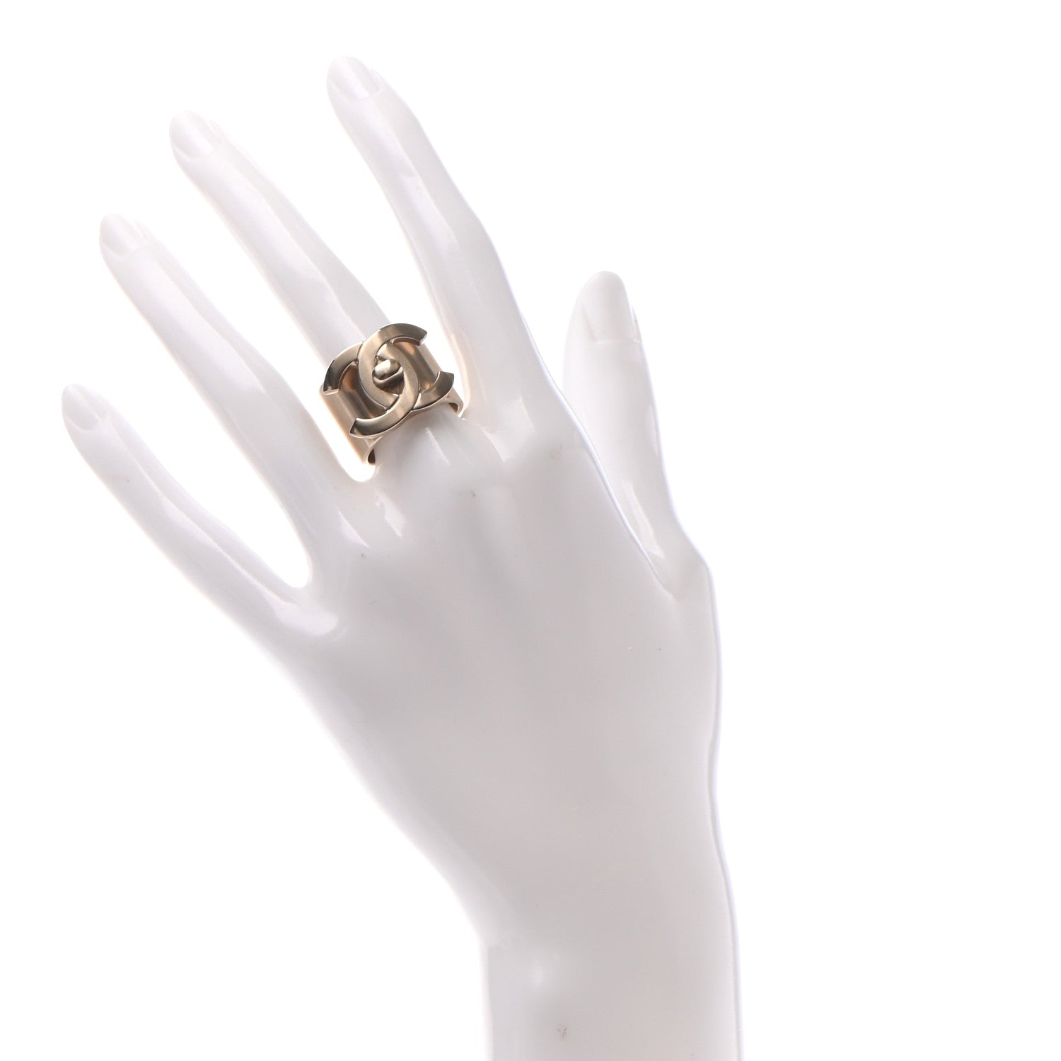Chanel Metal CC Ring 6.5 Gold 2 of 5