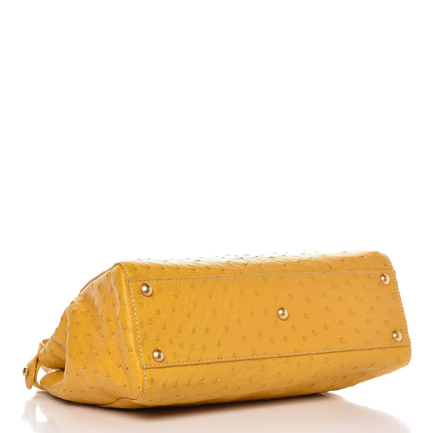 Ostrich Medium Peekaboo Iconic Satchel Yellow