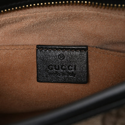 Gucci Monogram Matelasse Diagonal Small GG Marmont Chain Shoulder Bag Beige Black 6 of 10