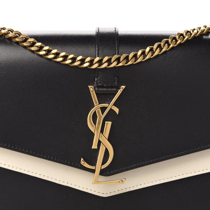 Saint Laurent Smooth Calfskin Monogram Sulpice Chain Wallet Black White 11 of 12