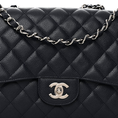 Chanel Caviar Quilted Jumbo Single Flap Navy 8 of 10