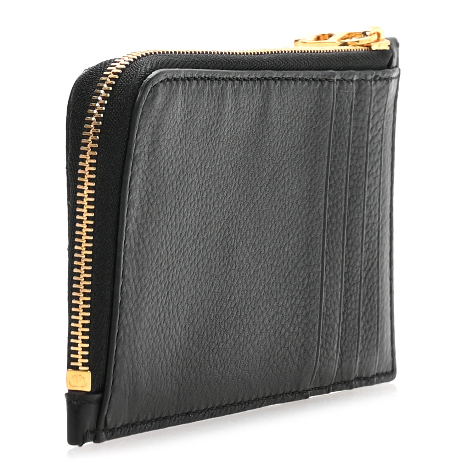 Christian Dior Supple Calfskin Cannage Caro Cosmos Zipped Card Holder Black 3 of 8