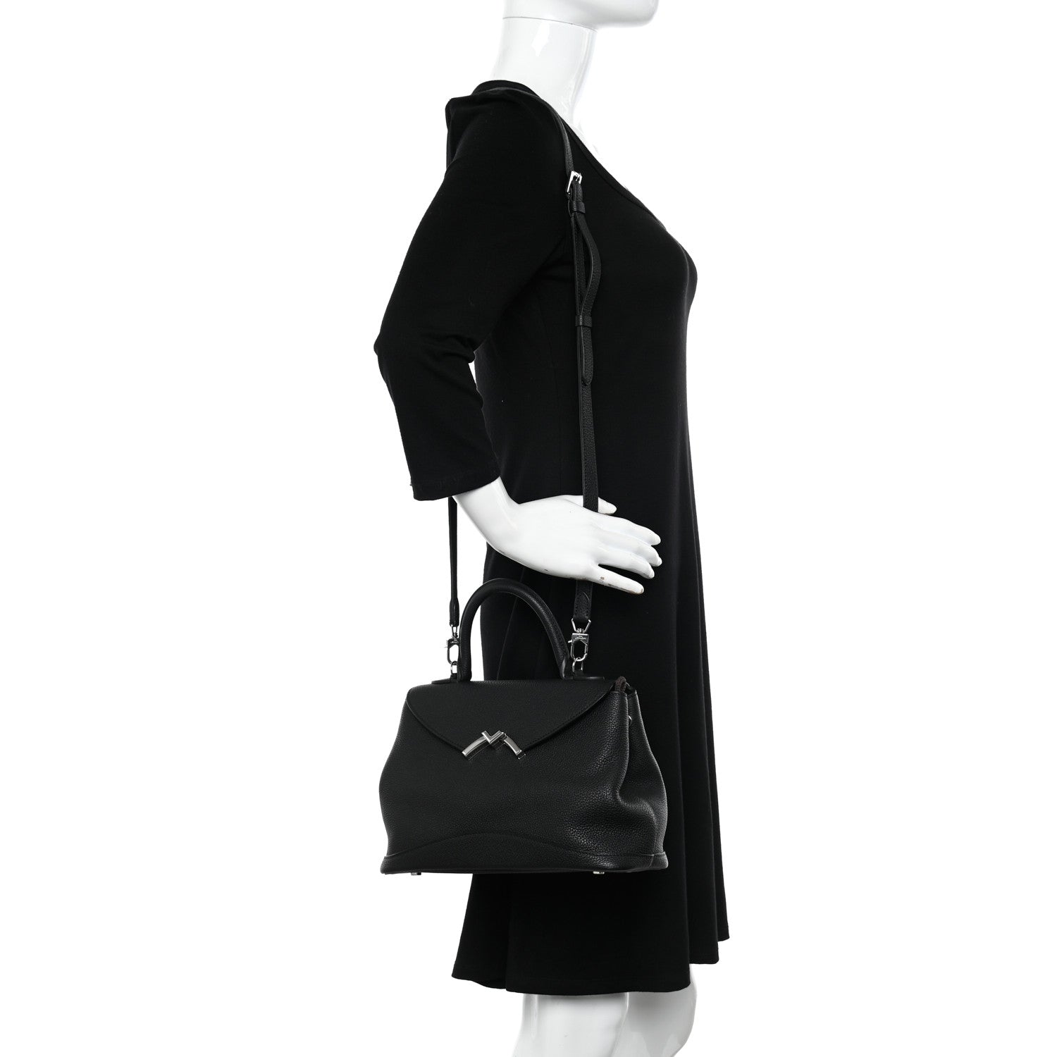 Moynat Taurillon Blush Calfskin Gabby PM Black 2 of 10