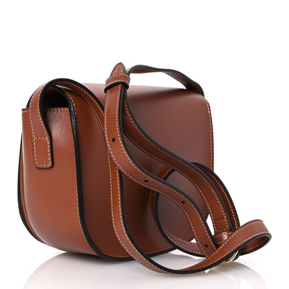 Celine Smooth Calfskin Cuir Triomphe Embroidered Folco Crossbody Bag Tan 3 of 10