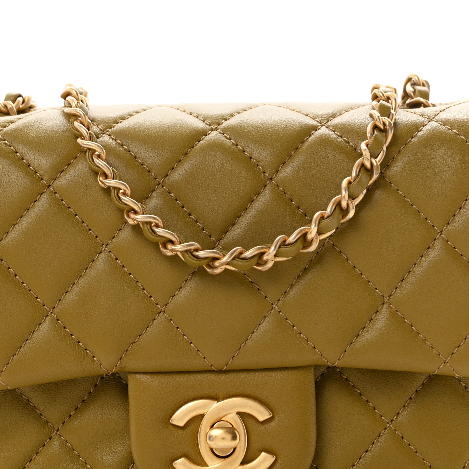 Chanel Lambskin Quilted Mini Pearl Crush Flap Green 8 of 11