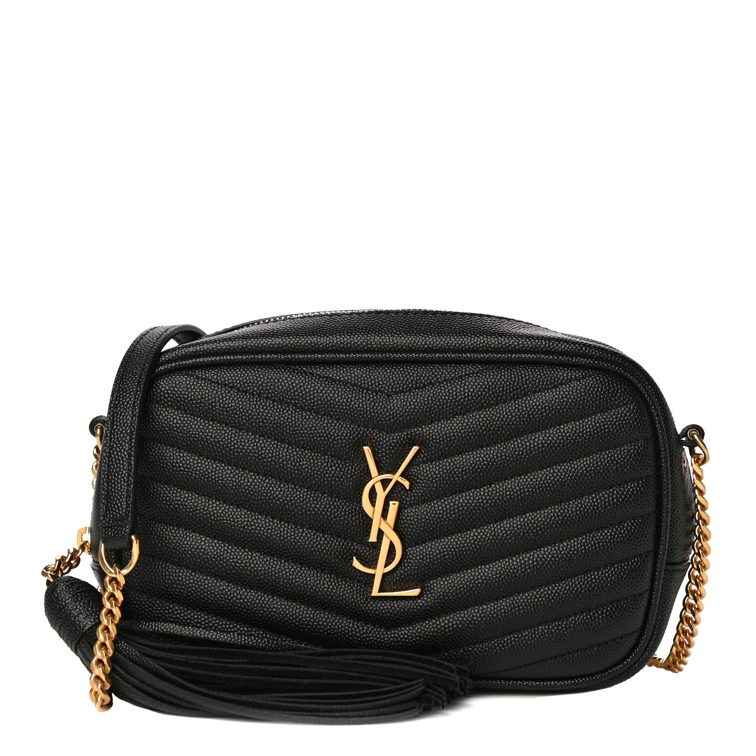 Saint Laurent Grain De Poudre Matelasse Monogram Mini Lou Camera Bag Black 1 of 10