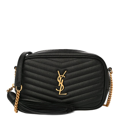 Saint Laurent Grain De Poudre Matelasse Monogram Mini Lou Camera Bag Black 1 of 10