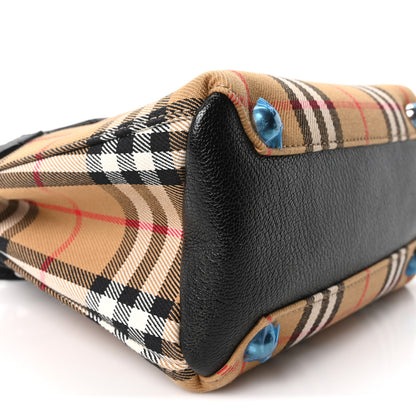 Burberry Goatskin Vintage Check Small Banner Tote Black 9 of 10