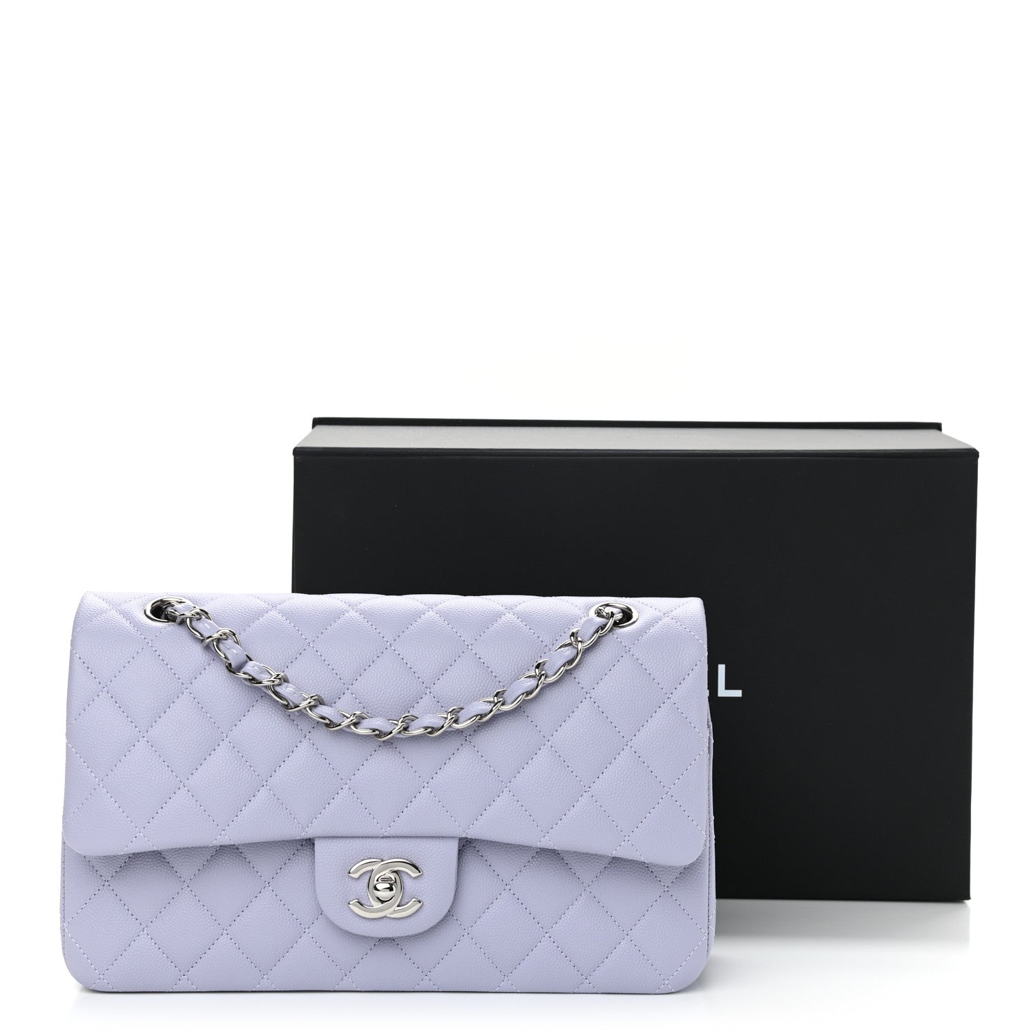 Chanel Caviar Quilted Medium Double Flap Light Purple 11 of 11
