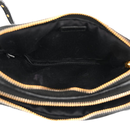 Miu Miu Nappa Matelasse Double Zip Pochette Clutch Black 5 of 12