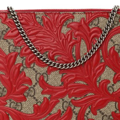 Gucci GG Supreme Monogram Arabesque Chain Pouch Hibiscus Red 9 of 9