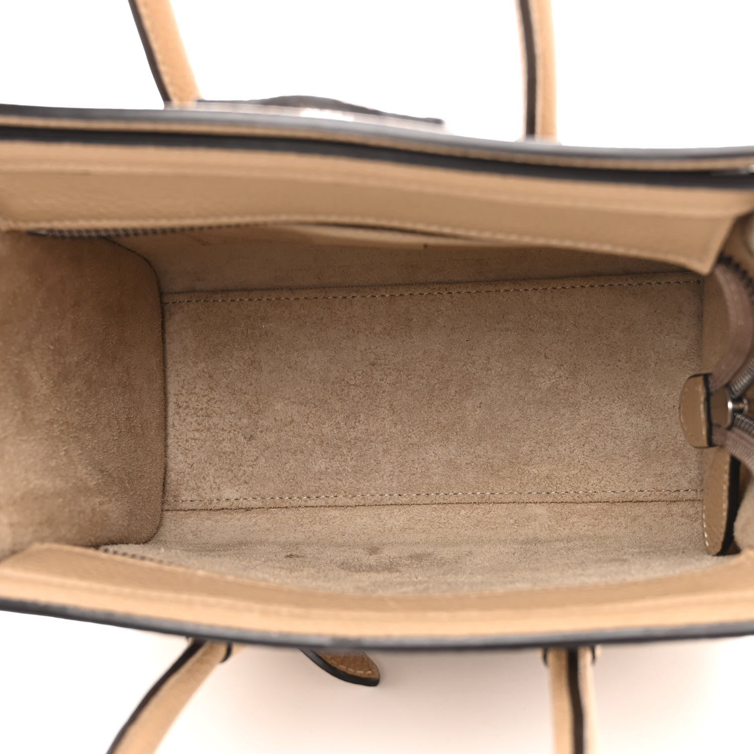 Celine Drummed Calfskin Nano Luggage Dune 5 of 10
