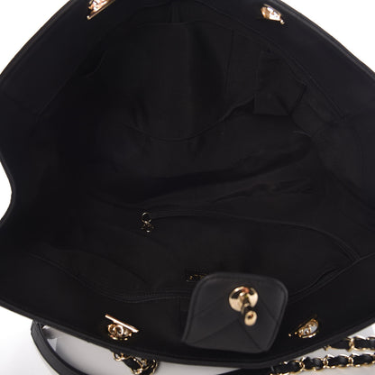 Chanel Caviar Chevron Quilted Large Shopping Tote Black 7 of 9