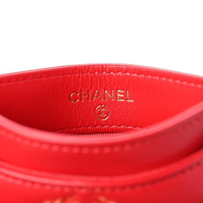 Chanel Lambskin Quilted Chanel 19 Card Holder Red 6 of 11