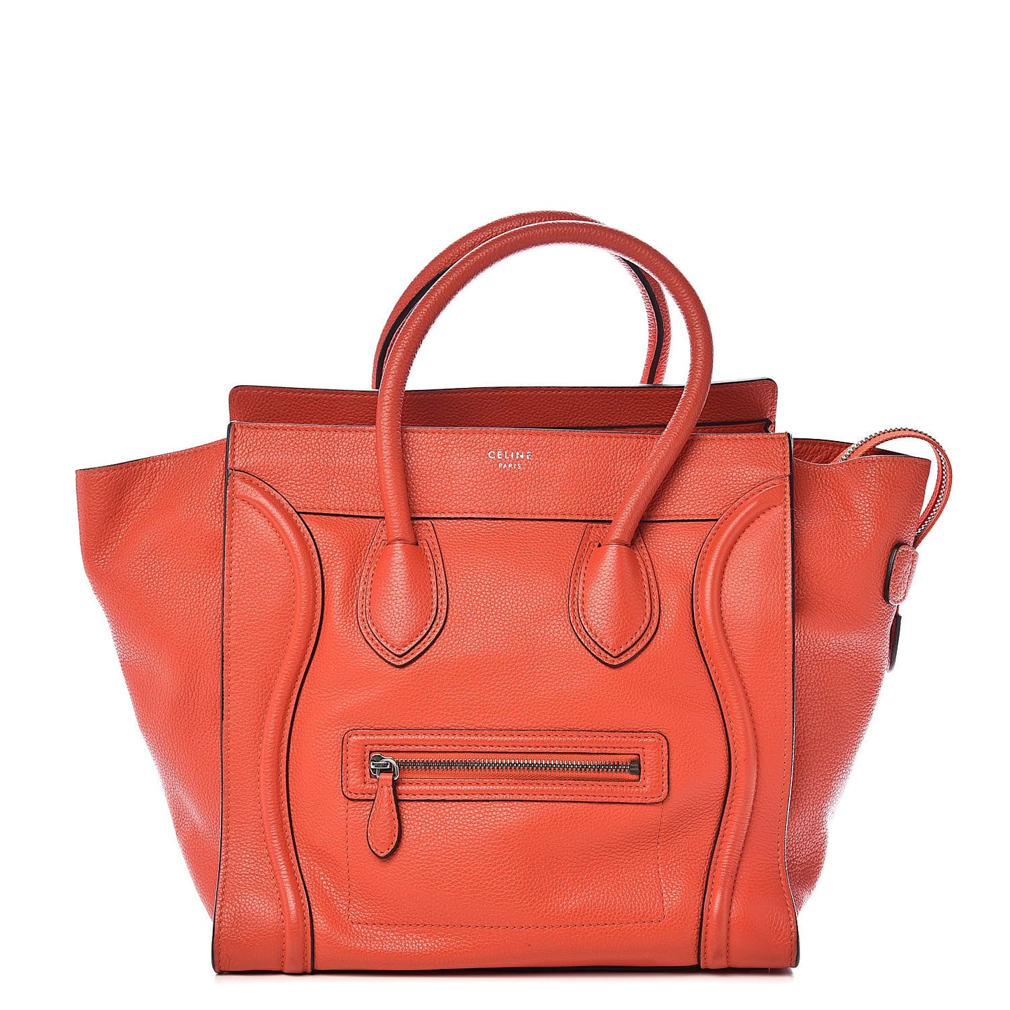 Drummed Calfskin Mini Luggage Coquelicot