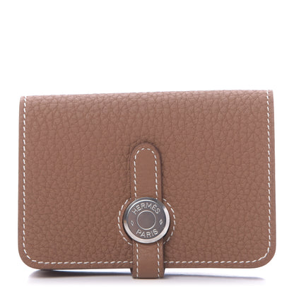 Hermes Togo Dogon Card Case Key Holder Gold 1 of 11