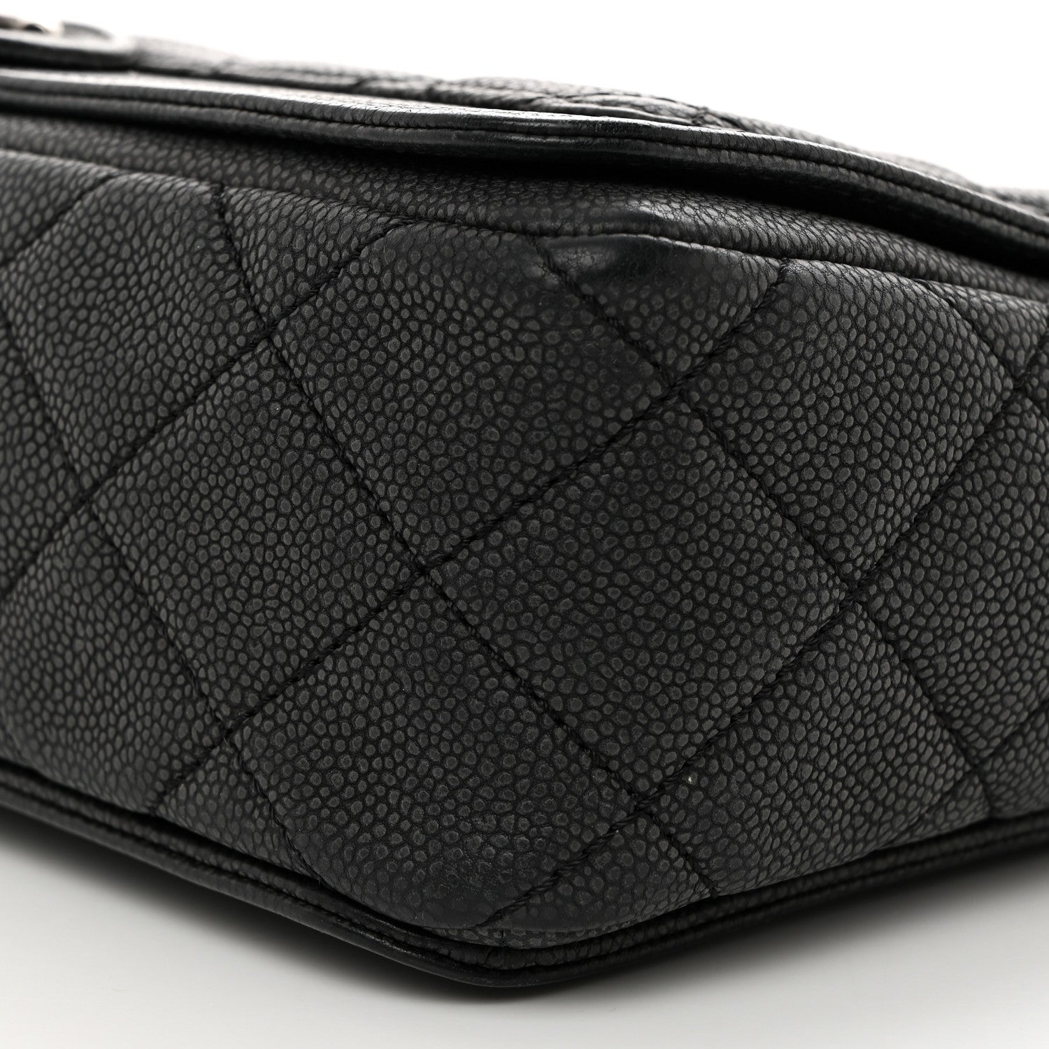 Chanel Washed Caviar Quilted Large Turn Around Ligne Flap Grey 10 of 10