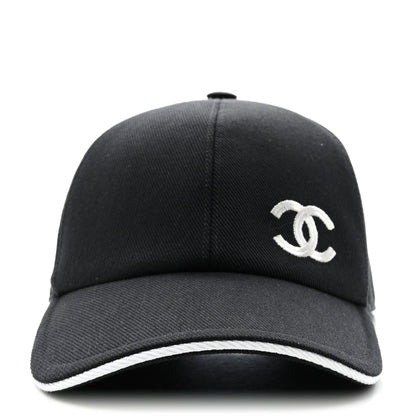 Chanel Cotton CC Cap Hat Black White 3 of 8