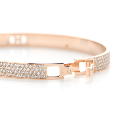 Hermes 18K Rose Gold Pave Diamond H D'Ancre Bracelet SH 4 of 5