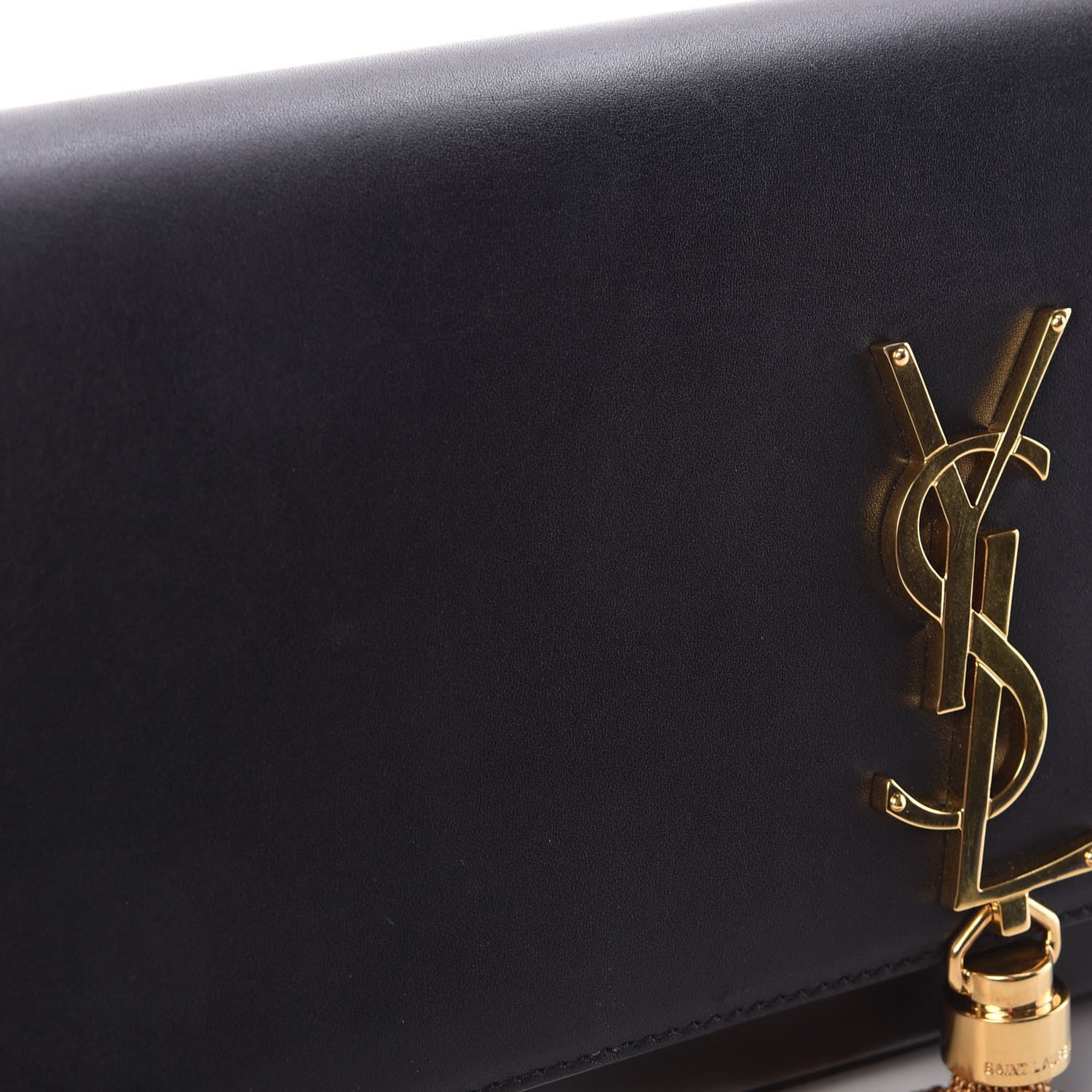 Saint Laurent Calfskin Classic Monogram Tassel Clutch Black 11 of 13