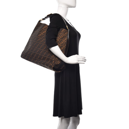 Fendi Zucca Vitello Artic Small Hobo Tobacco Castagna 2 of 22