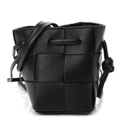 Bottega Veneta Nappa Maxi Intrecciato Mini Cassette Bucket Bag Black 1 of 9