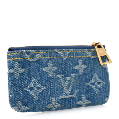 Louis Vuitton Monogram Denim Key Pouch Denim Blue 4 of 8