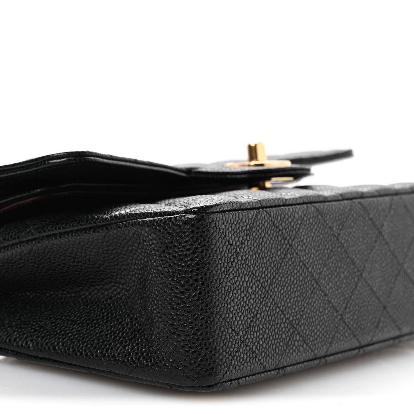 Caviar Quilted Small Double Flap Black