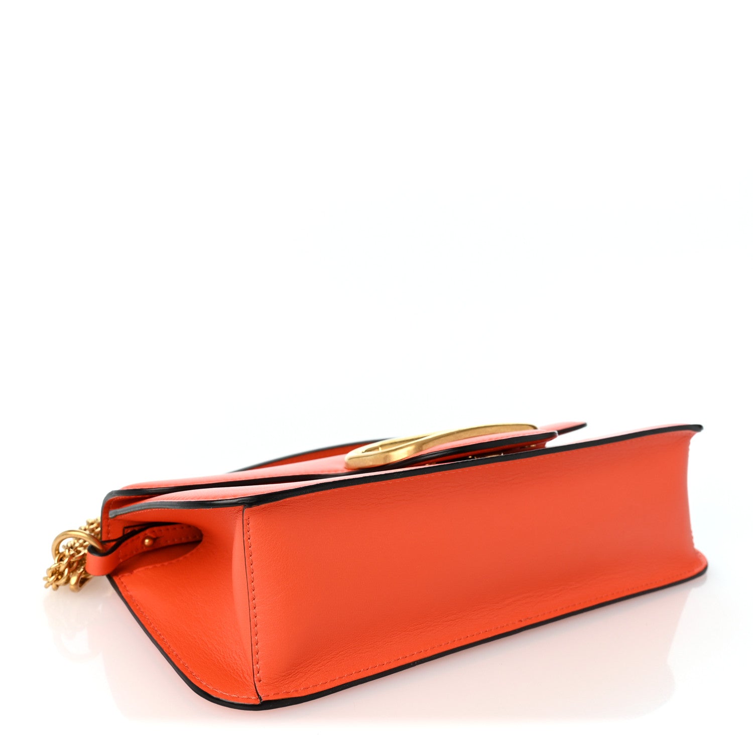 Valentino Garavani Calfskin Vlogo Loco Shoulder Bag Orange 1970250