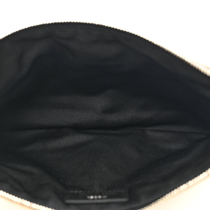 Christian Dior Canvas Cannage Zip Pouch Beige 5 of 6