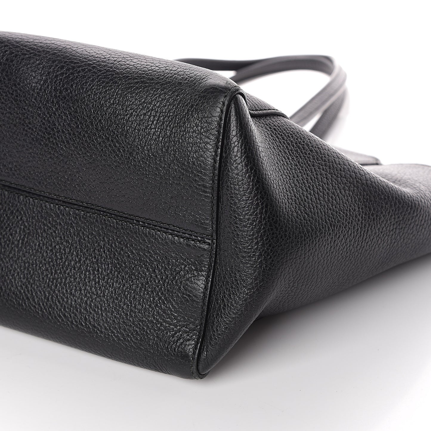 Pebbled Calfskin Small Swing Tote Black