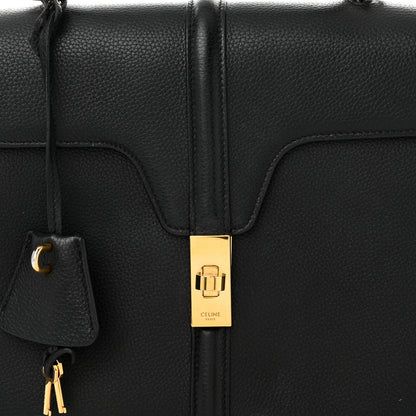 Celine Grained Calfskin Classique 16 Top Handle Bag Black 10 of 14