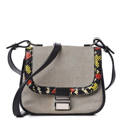 Proenza Schouler Canvas Ayers Calfskin Tiny Kent Shoulder Bag Black White 1 of 11