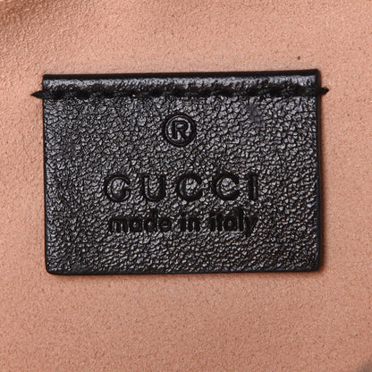 Gucci Azalea Calfskin Matelasse Heart Mini GG Marmont Round Shoulder Bag Black 5 of 5